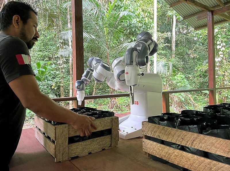 Working with ABB YuMi to plant seeds