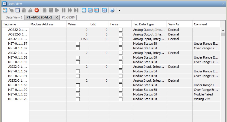 Live view of tag data in Productivity Suite
