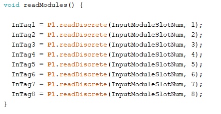 Reading the input modules