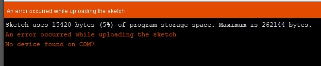 COM error in Arduino IDE