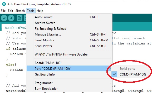 Board and port ID in Arduino IDE