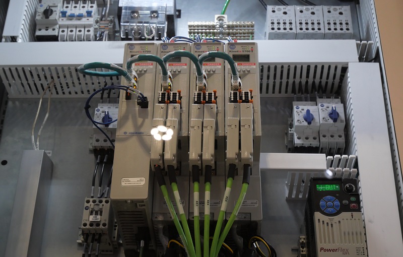 Servo drives controlling a 6-axis robotic arm