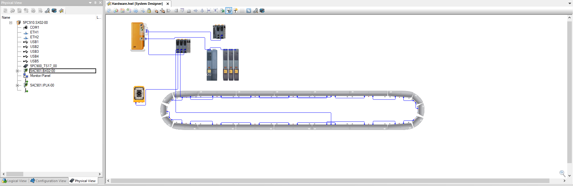 Automation Studio physical view