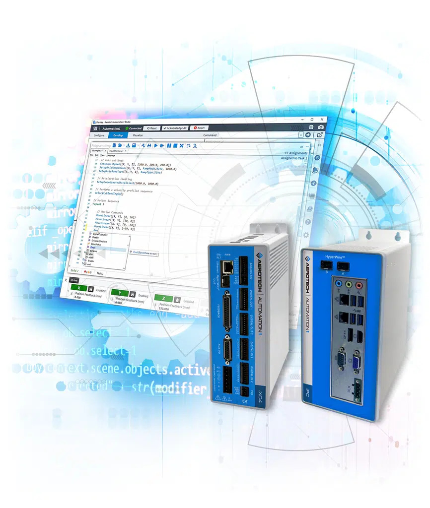 The Automation1 iSMC intelligent, software-based controller provides users flexibility and ease of use for motion control applications