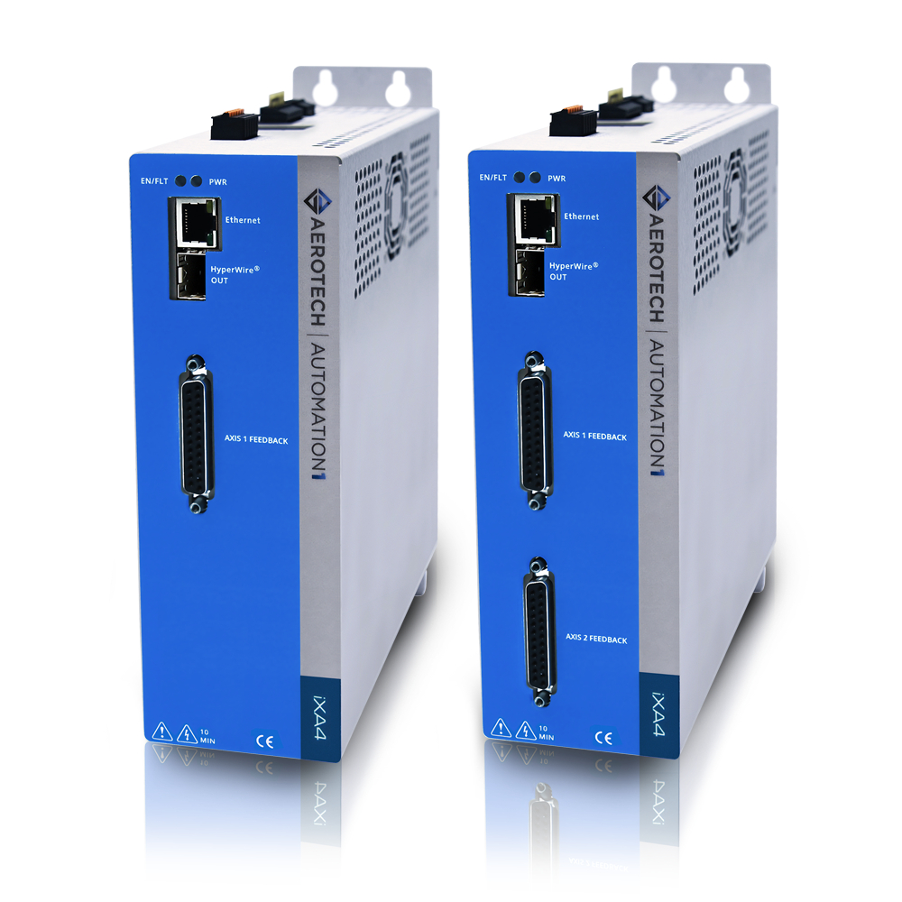 Aerotech's Automation1 iXA4 single axis and dual axis pulse width modulation servo drive with motion controller