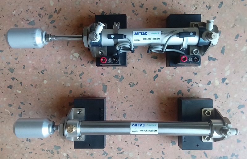 Two pneumatic actuators