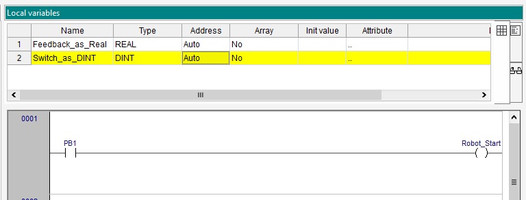 New local variables used for converting data
