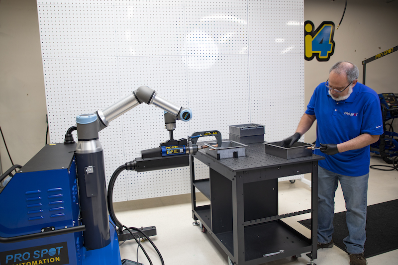Universal Robots collaborative robot spot welder designed by Pro Spot International