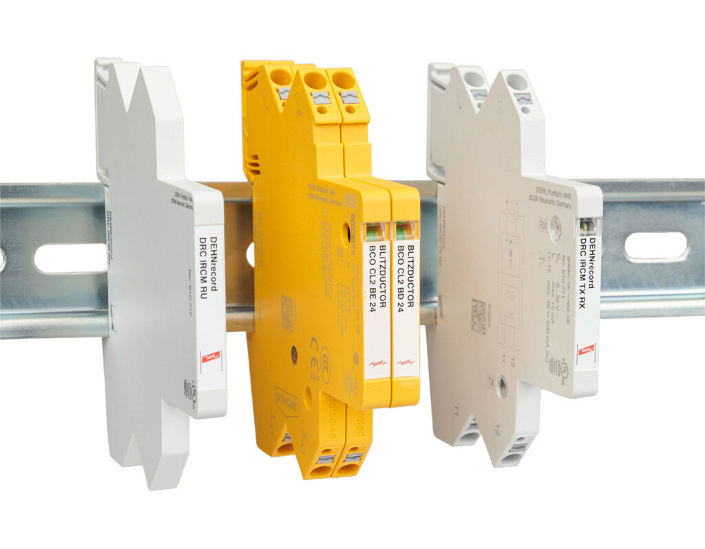 AutomationDirect BLITZDUCTORconnect yellow/line compact data and signal surge protectors are compact