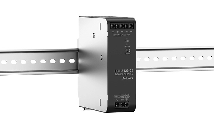 Autonics’ SPB-A series DIN rail-mountailbe switching mode power supply features a more compact design than the company’s earlier SPB series