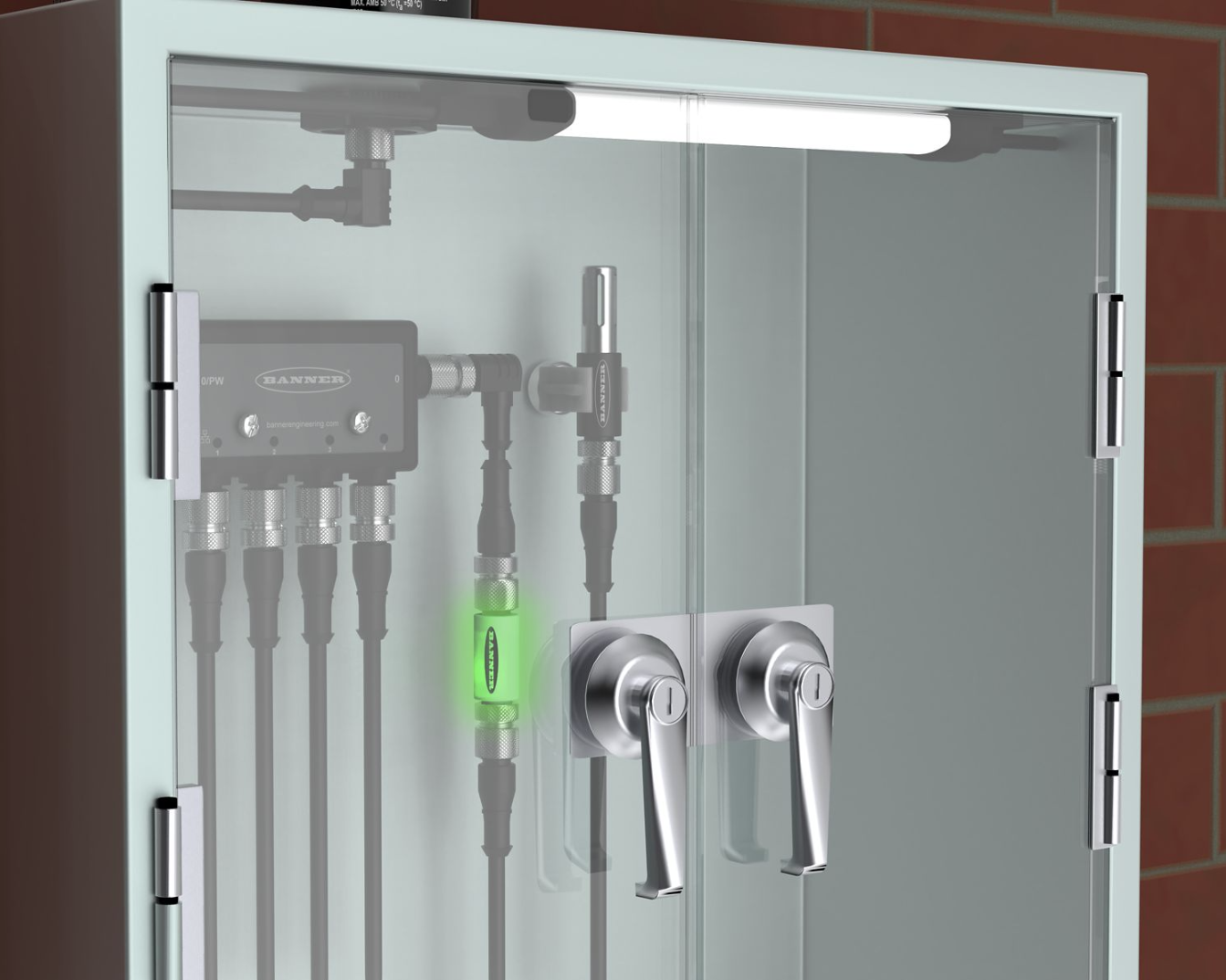 In line indicator light for status updates on machine and equipment 