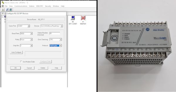 Baud rate on a PLC serial port