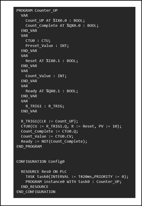 OpenPLC Count Up STL program