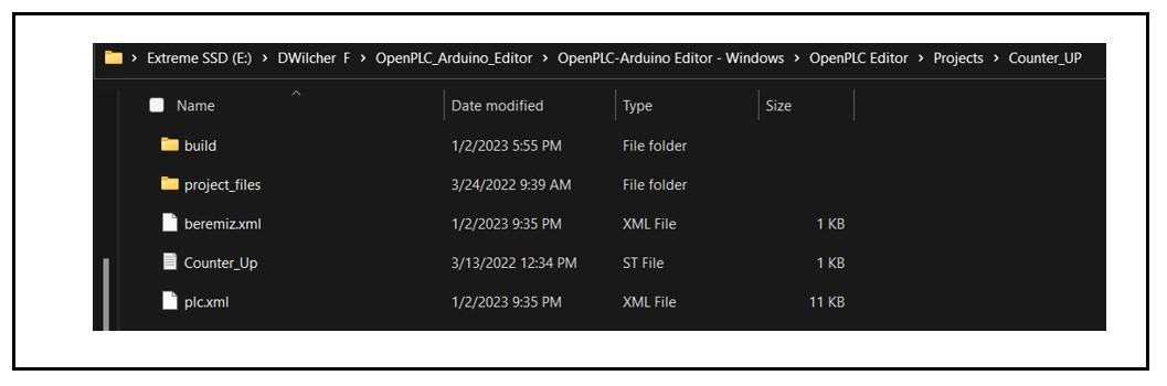 OpenPLC build folder