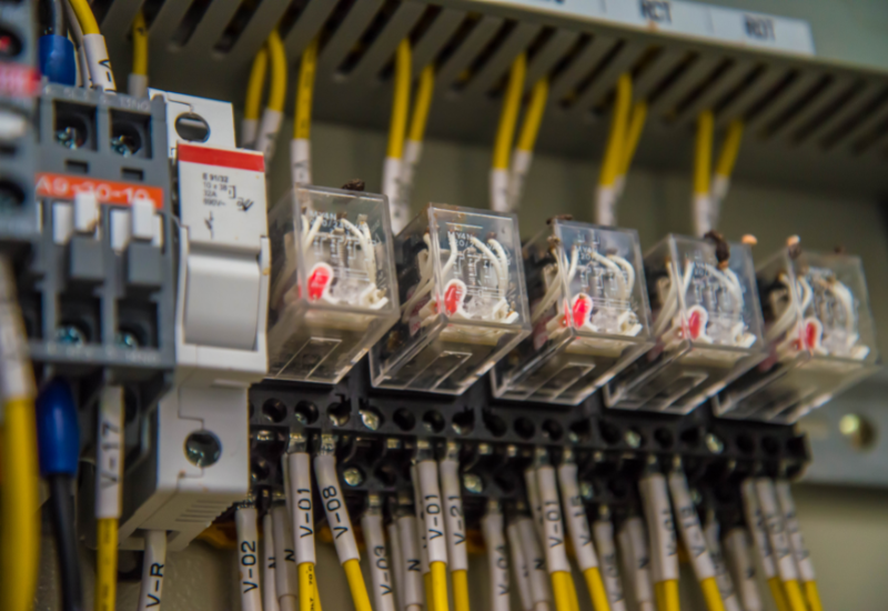 industrial control panel labeled wires for general icp practice