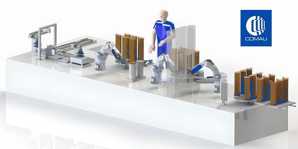 Rendering of LiNa production line featuring Comau automation