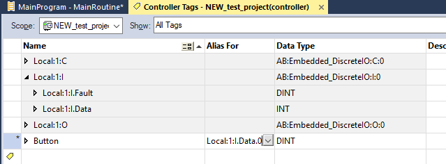 new tag called simply ‘Button’. The next column ‘Alias For’ is a place to provide the old base address, and they will be forever connected