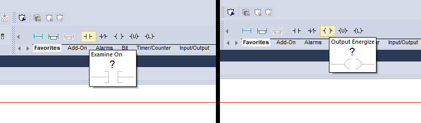 Examine On (XIC) and Output Energize (OTE)