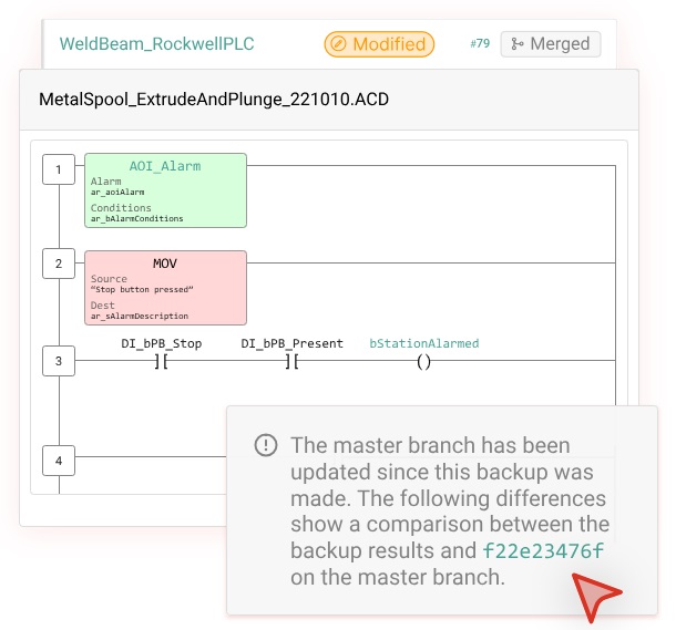 Comparing newer vs. older code revs
