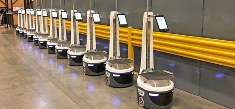 DHL robots in warehouse