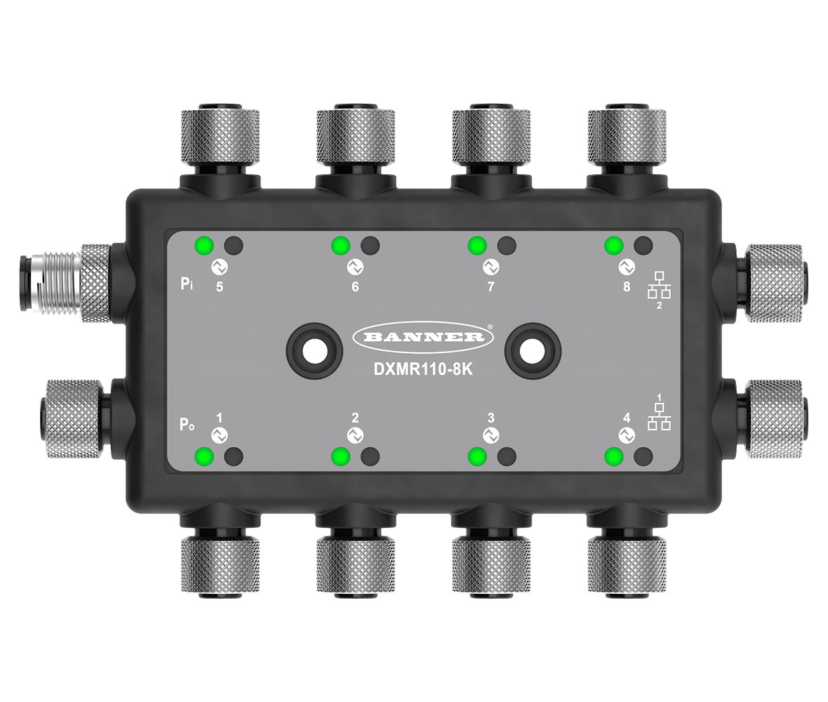 Banner Engineering lightweight DXMR110 8-Port IO-Link Master for powerful edge processing