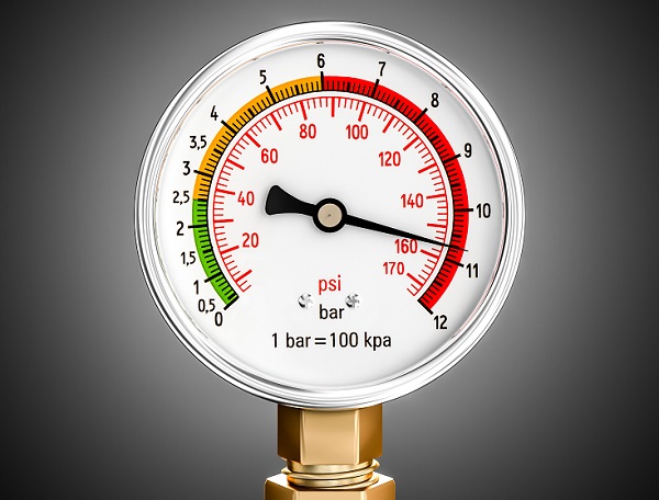 Pressure gauge with psi, bar, and kpa