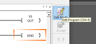 Editing mode for the DirectSOFT PLC ladder IDE