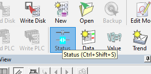 Toggling the live monitor 'status' view