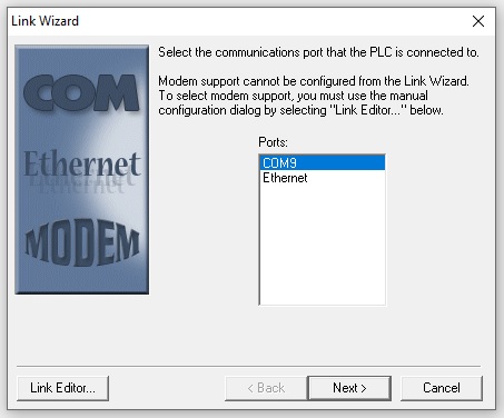 Serial and Ethernet com port selection