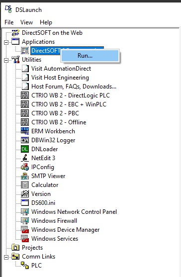 Opening the programming interface