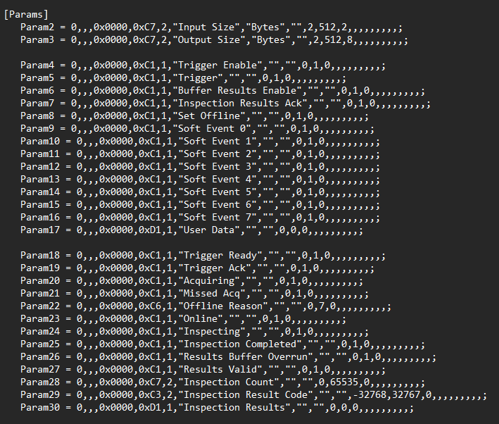 parameter mapping inside EDS file