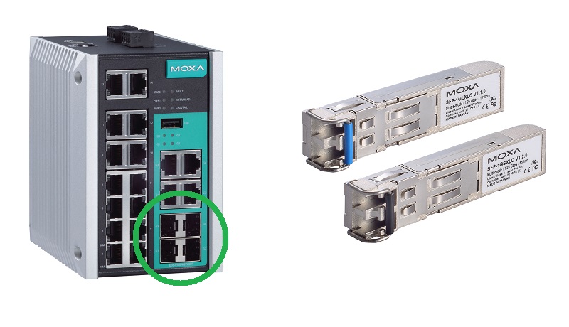 Moxa switch and SFP modules