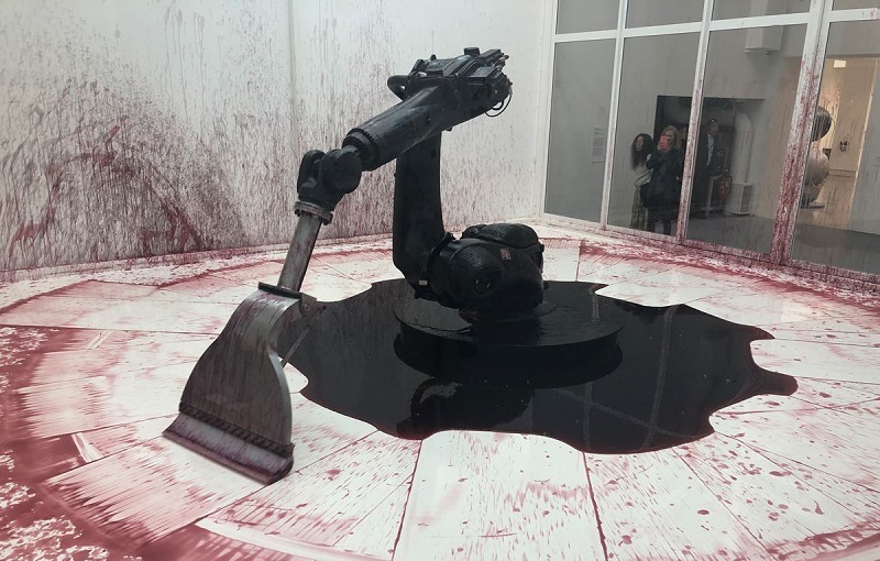 An art exhibit at the Guggenheim Museum