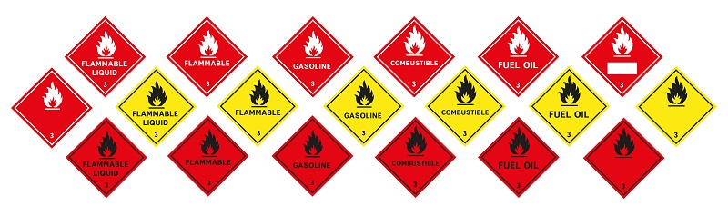 Placards and warning signs can indicate explosive products