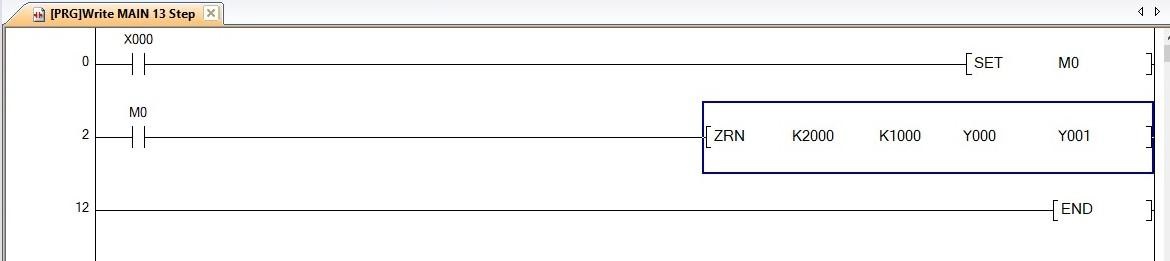 Zero return motion instruction