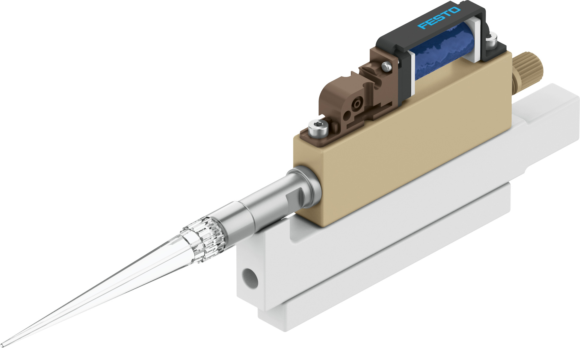 The Festo DHOE pipette head offers precise volume transport