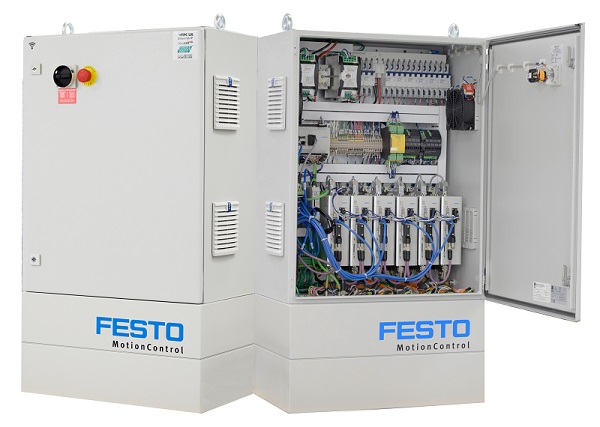 Control cabinets for gantry palletizer