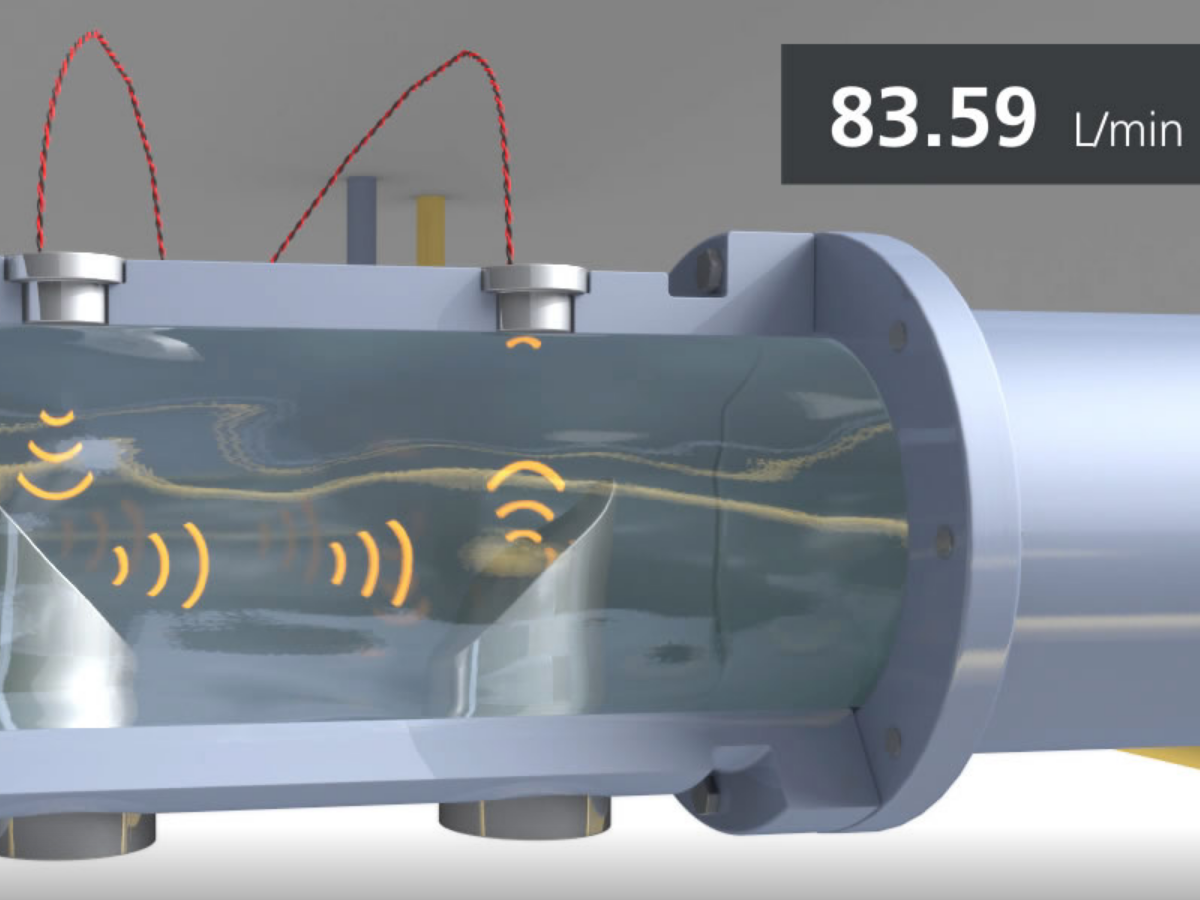 ultrasonic sensor assembly for flow rate sensing