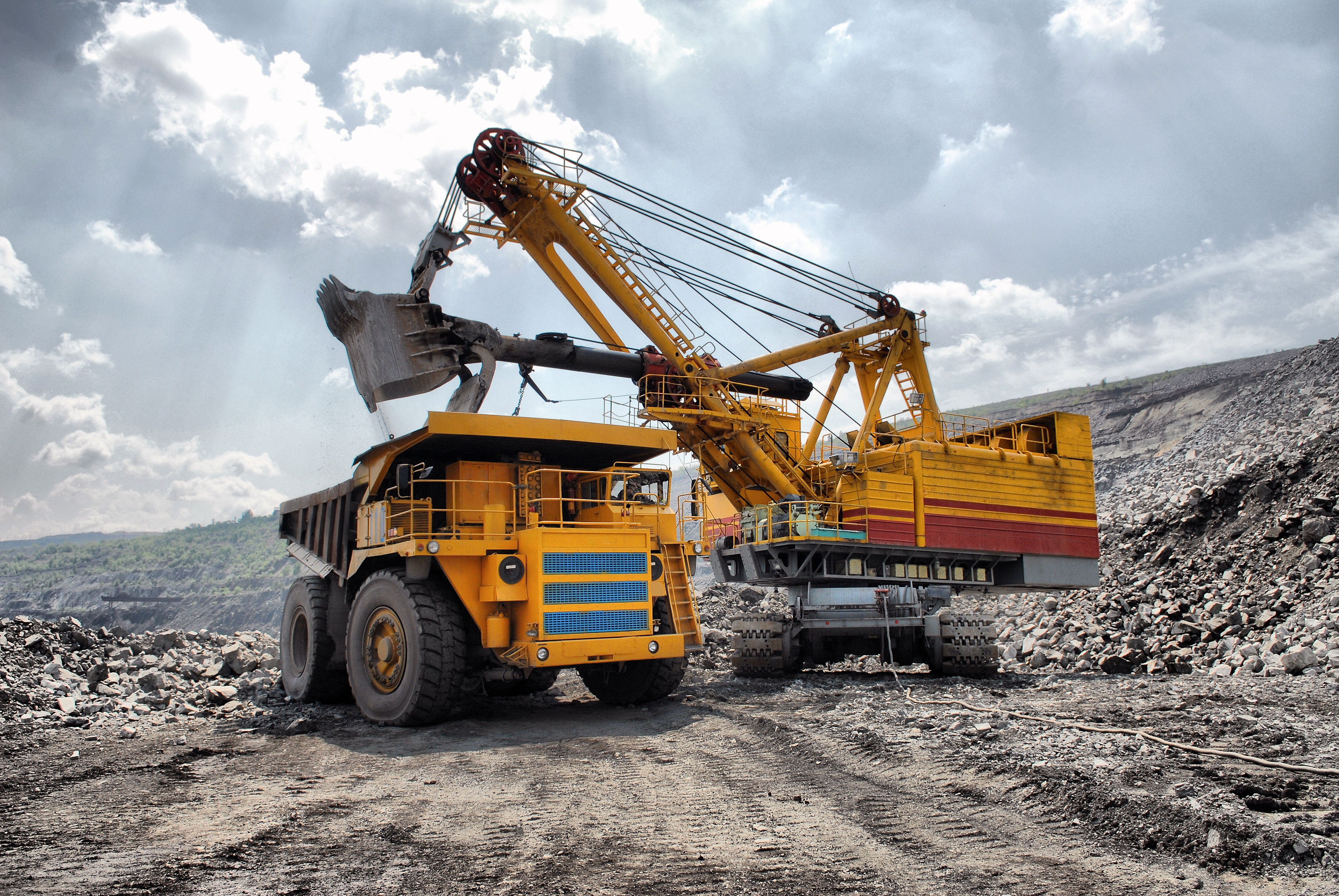 Remote, heavy-duty equipment, like a mining machine, relies on hydraulic systems for a large number of functions