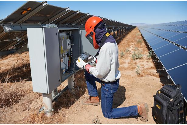 Electrical technicians for solar panel testing