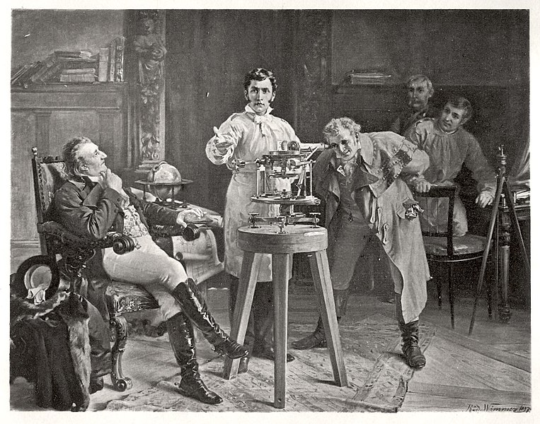 Fraunhofer demonstrating the spectroscope