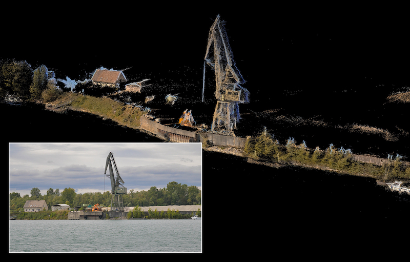 A 3D map of land features is useful for the safe navigation of ships in tight areas. 