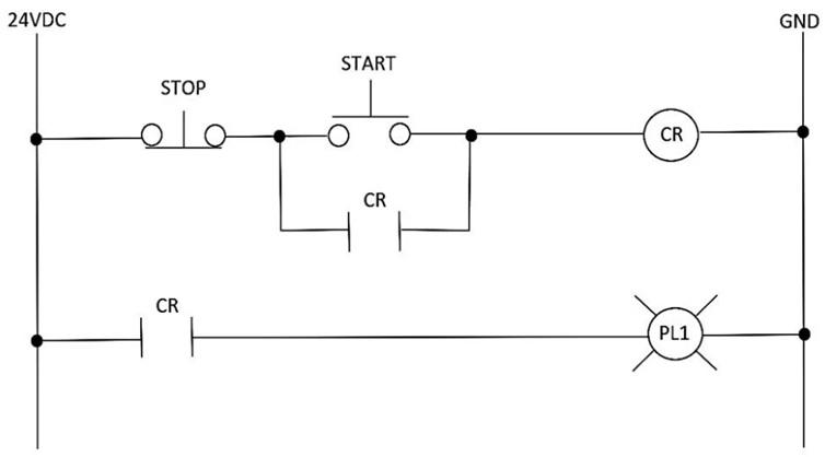 start-stop control relay ladder diagram