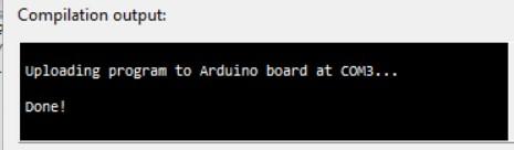 compilation output window (button of configuration panel)