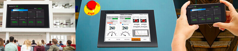 HMIs with large, medium, and small screens