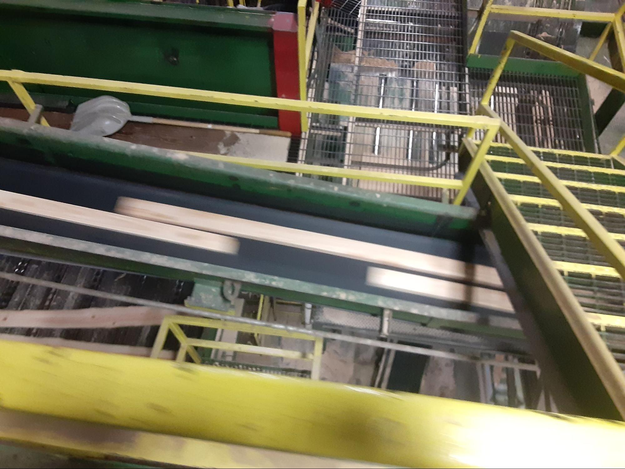 The boards come flying out of the edger, looking much more like a recognizable framing stud.