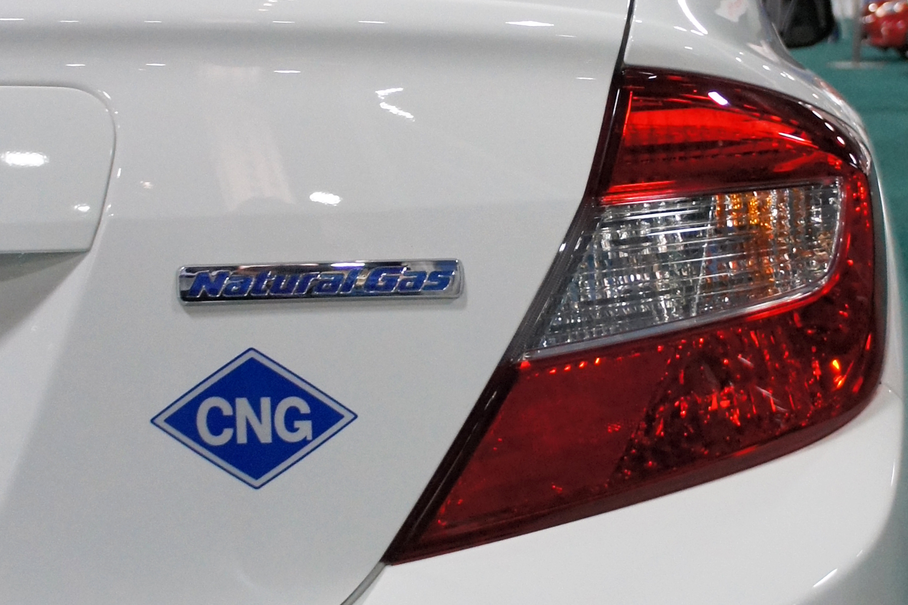 Honda Civic has been converted to run on compressed natural gas (CNG), some view as cleaner fuel alternative to gasoline or diesel