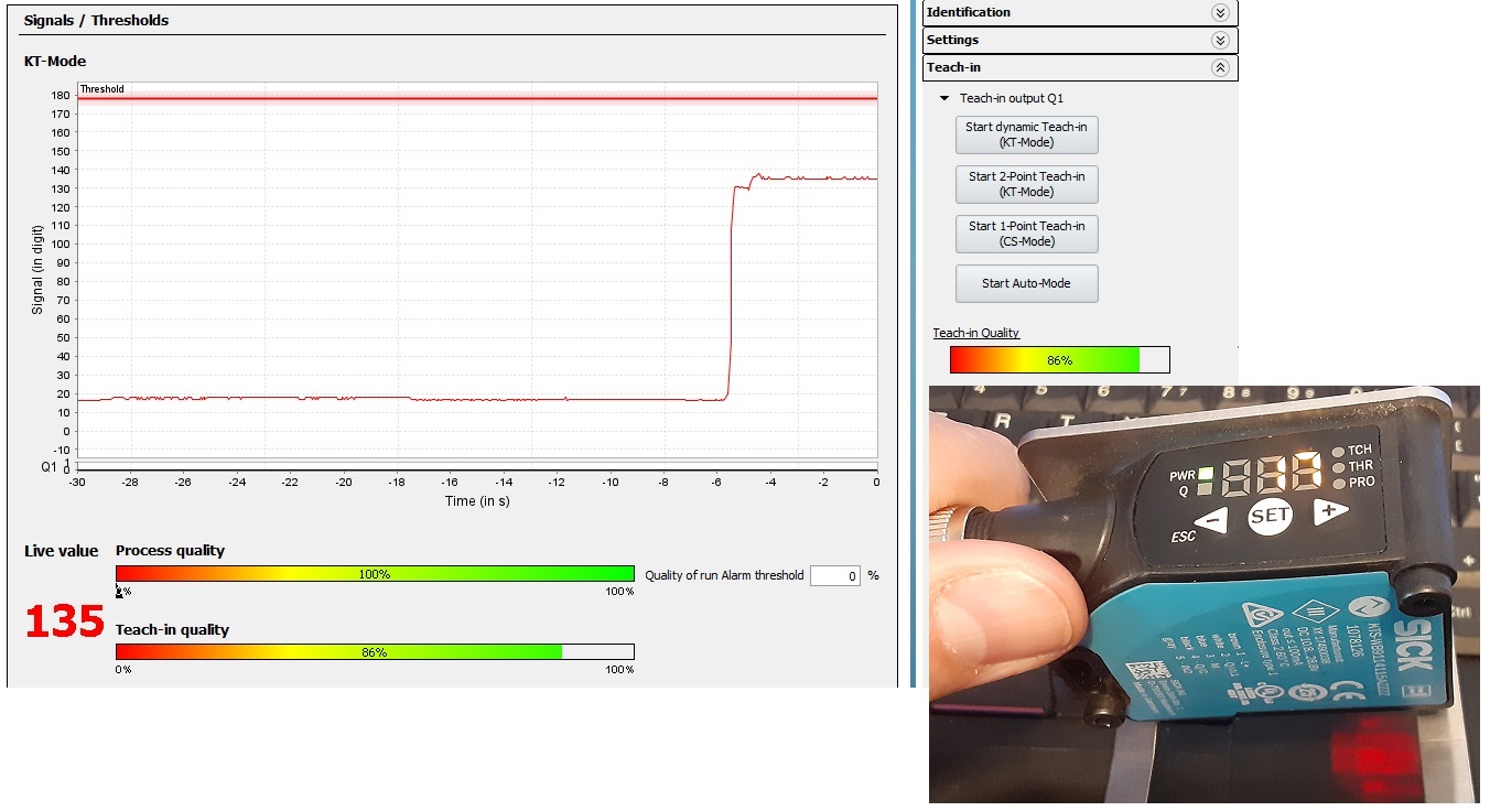IO Link teach quality monitor
