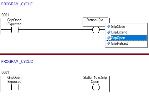 Manually mapping I/O with Ladder Logic instructions