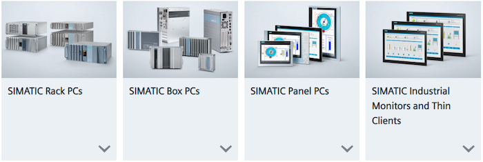 Some of the IPCs offered by Siemens as part of the SIMATIC IPC System. 